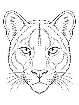Free printable Detailed Cougar Head Portrait coloring page
