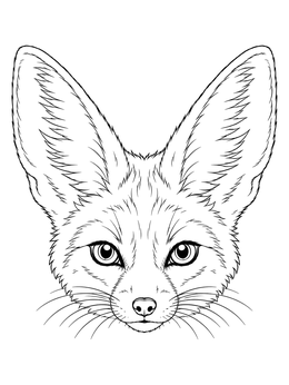 Free printable Detailed Fennec Fox Portrait coloring page