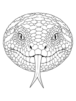 A detailed gila monster coloring page showing a close-up portrait of the reptile's scaly head and tongue.