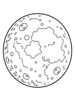 Free printable Detailed Moon Surface With Craters coloring page