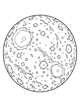 Free printable Detailed Planet Mercury With Craters coloring page