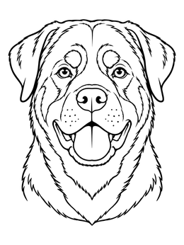 Free printable Detailed Rottweiler Head Portrait coloring page