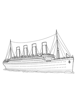 Free printable Majestic Titanic Ocean Liner At Sea coloring page