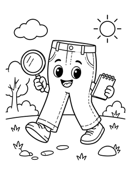 Free printable Detective Pants On An Adventure coloring page