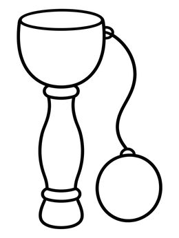 Free printable Traditional Balero Cup And Ball Toy coloring page