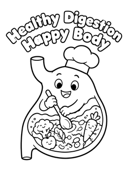 Free printable Chef Stomach Cooking Healthy Vegetables coloring page