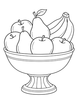 Free printable Pedestal Fruit Bowl Centerpiece coloring page