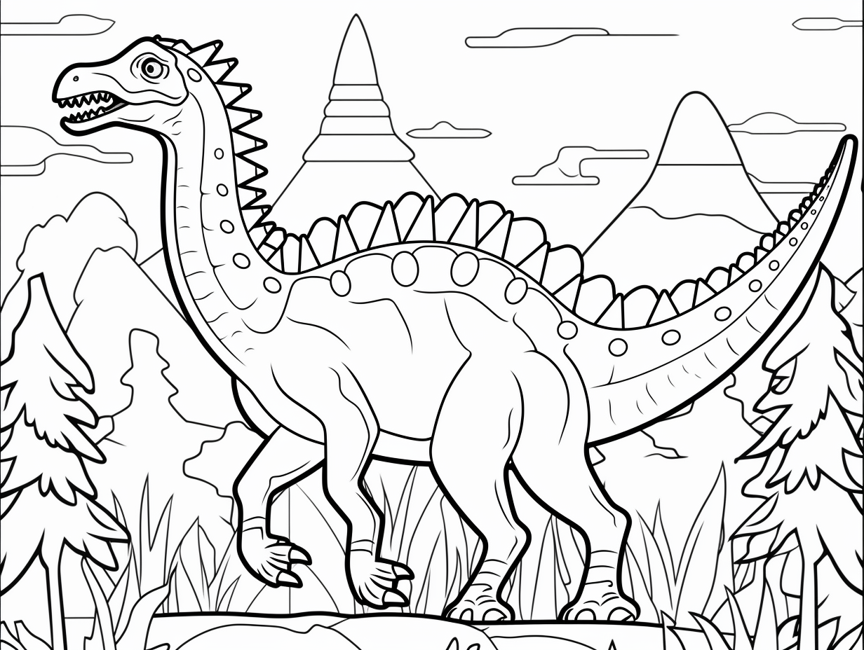 Dinosaur Coloring Joy For Adults - Coloring Page