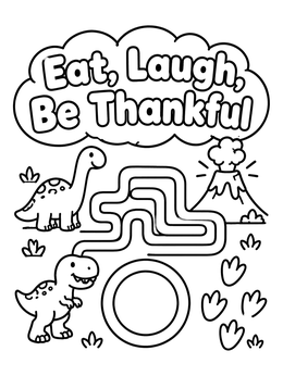 Free printable Dinosaur Maze Table Placemat coloring page
