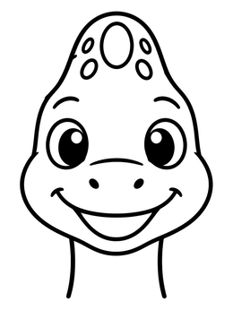 Free printable Cute Brachiosaurus Face Portrait coloring page