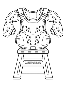 Free printable Motocross Chest Protector On Stand coloring page