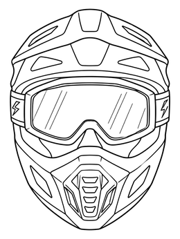 Free printable Motocross Helmet With Goggles coloring page