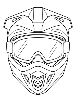 Free printable Motocross Helmet With Goggles coloring page