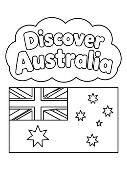 Free printable Discover Australia Flag Banner coloring page