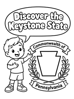 Free printable Discover The Keystone State Symbol coloring page