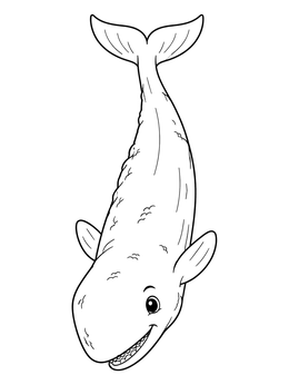 Free printable Diving Cartoon Sperm Whale coloring page