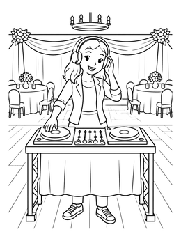 Free printable Dj Playing At A Reception coloring page