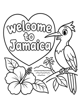 Free printable Doctor Bird Welcome To Jamaica coloring page