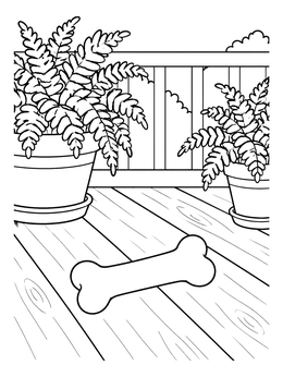 Free printable Dog Bone On Wooden Deck coloring page