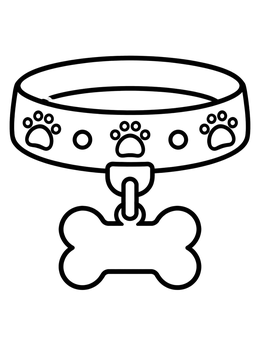 Free printable Dog Collar With Bone Tag coloring page