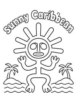 Free printable Sunny Caribbean Taino Petroglyph coloring page