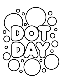 Free printable Dot Day Bubble Letters And Circles coloring page