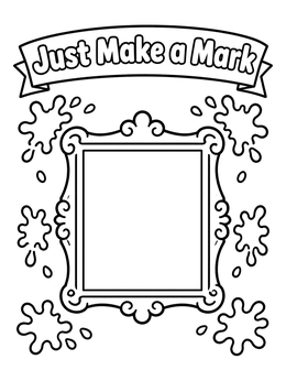Free printable Empty Picture Frame With Paint Splatters coloring page