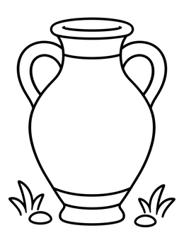 Free printable Ancient Clay Water Pitcher coloring page