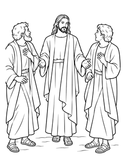 Free printable Jesus Appearing To His Disciples coloring page