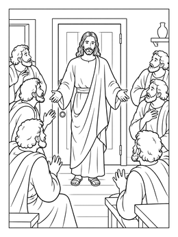 Free printable Jesus Appears To The Disciples coloring page