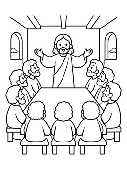 Free printable Jesus Welcoming The Disciples coloring page