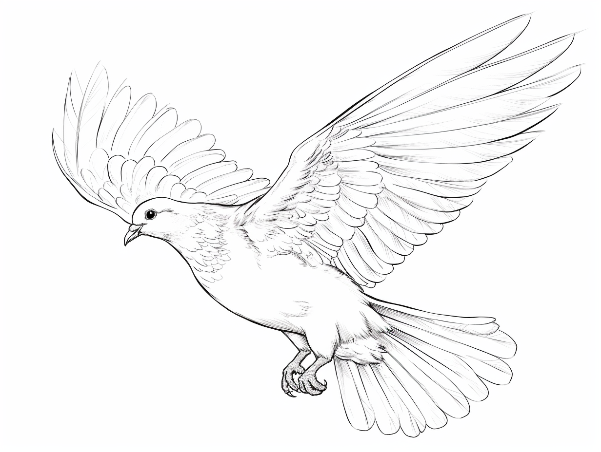 Dove Coloring Page For Adults - Coloring Page