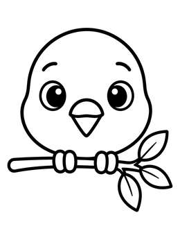 Free printable Cute Little Bird On A Branch coloring page
