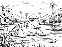 Swamp Wonderland Coloring - Coloring Page