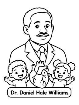 Free printable Dr Daniel Hale Williams With Children coloring page