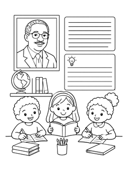 Free printable Students Learning About Dr. Williams coloring page