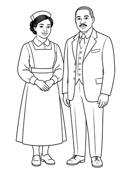 Free printable Dr. Daniel Hale Williams And Nurse coloring page