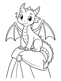 Free printable Cute Dragon Perched On Shoulder coloring page