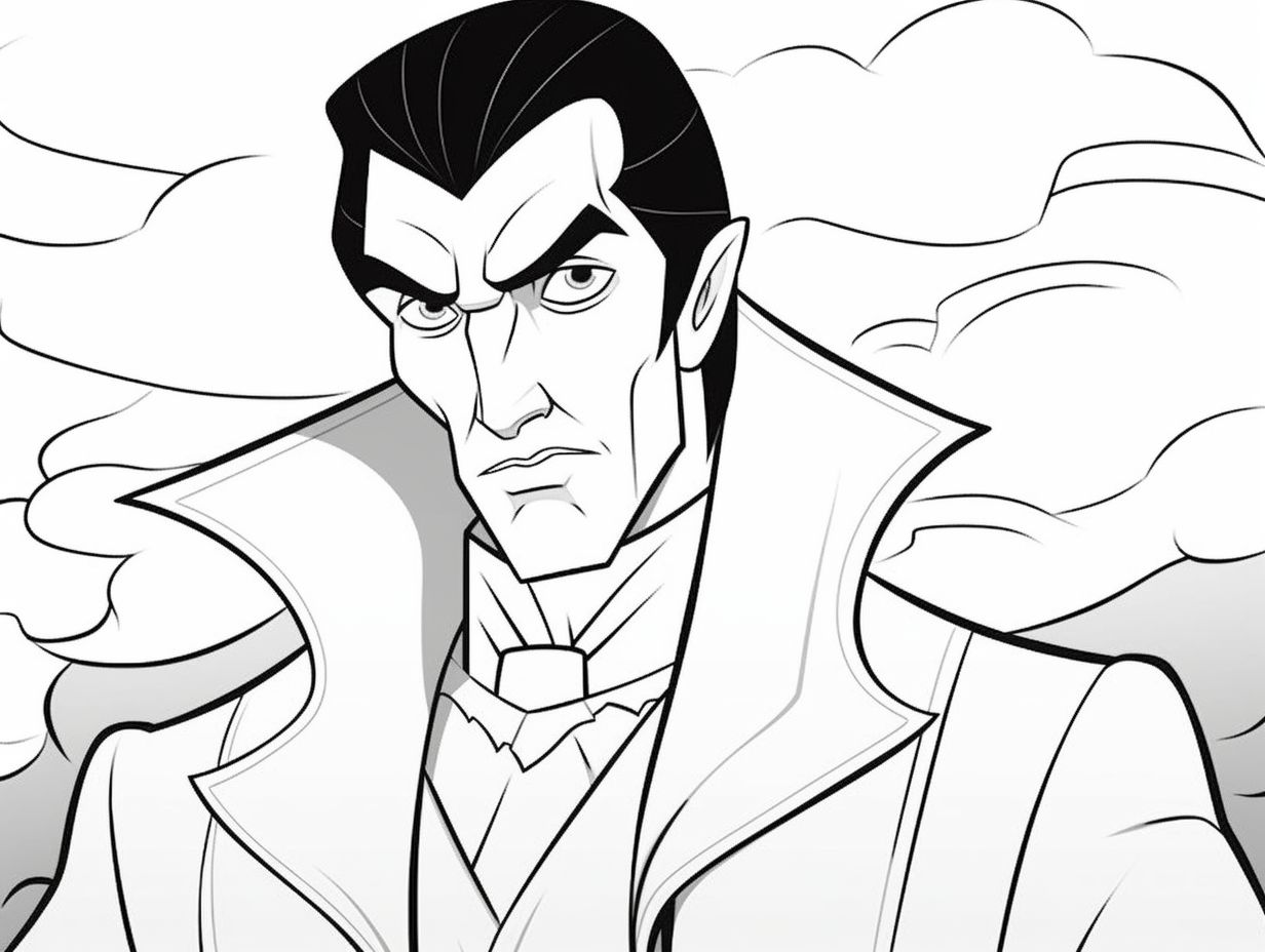 Dracula Coloring Fun For Kids - Coloring Page