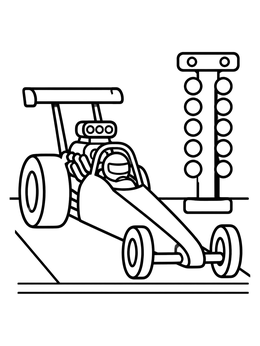 Free printable Dragster At The Starting Line coloring page