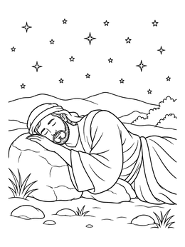 Jacob Sleeping Under the Stars coloring page