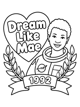 Free printable Dream Like Mae Astronaut Portrait coloring page