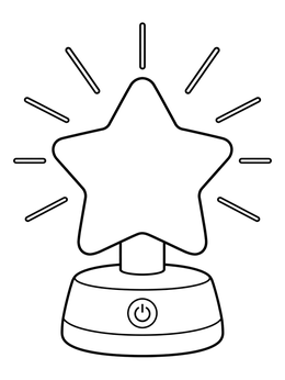 A star night light shines bright on this sweet dream coloring page.
