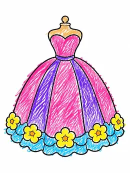 Ball Gown On Mannequin – Dress Coloring Page