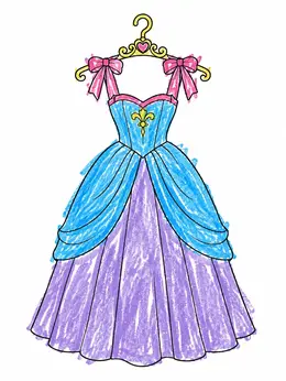Princess Ball Gown On Hanger – Dress Coloring Page