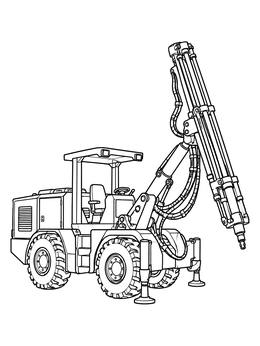 Free printable Heavy Mining Jumbo Drill Rig coloring page