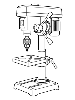 Free printable Stationary Workshop Bench Drill Press coloring page