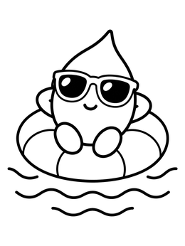 Free printable Cool Water Droplet On Swim Ring coloring page