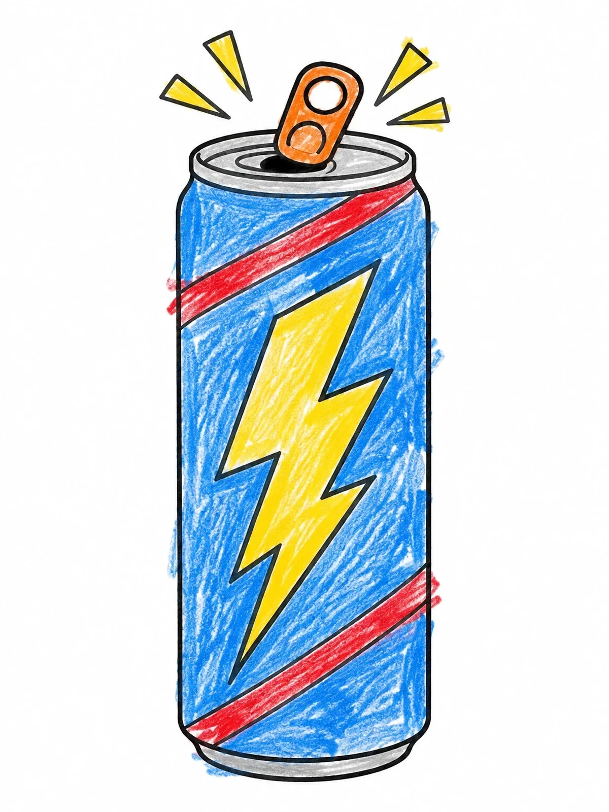 Colored example of the Energy Drink Can With Lightning Bolt coloring page