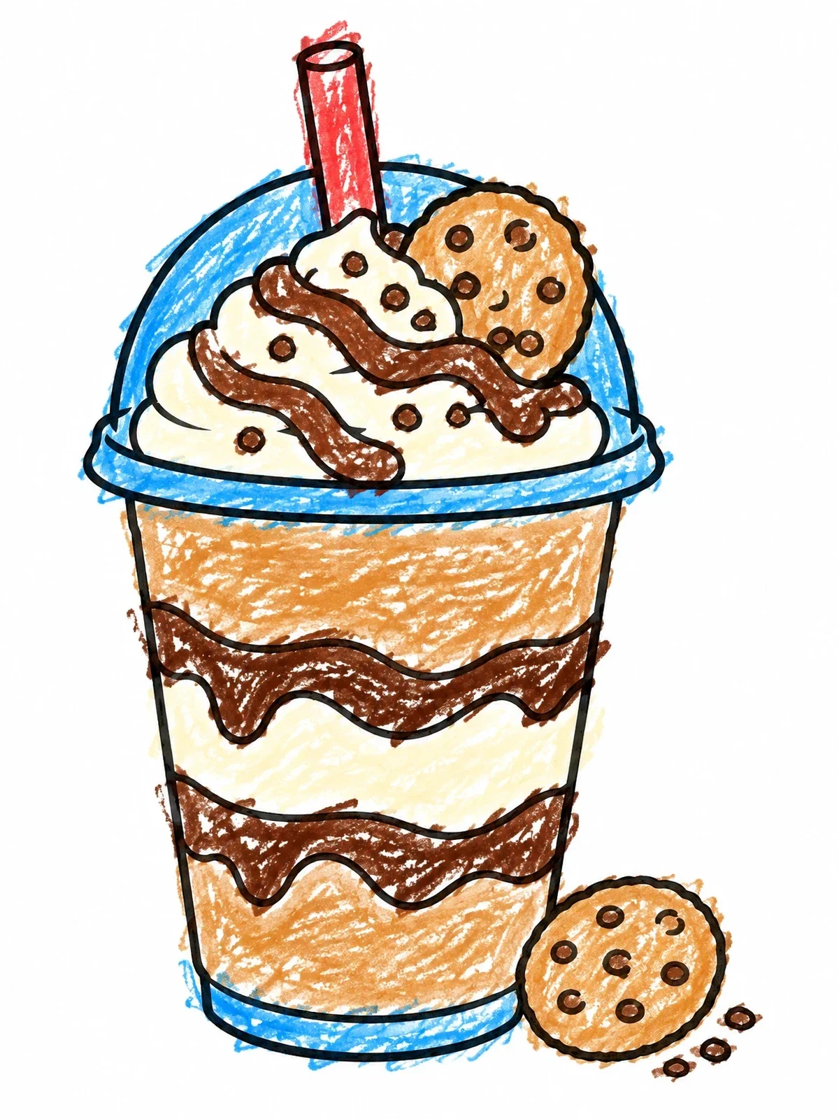 Colored example of the Iced Frappe With Whipped Cream coloring page